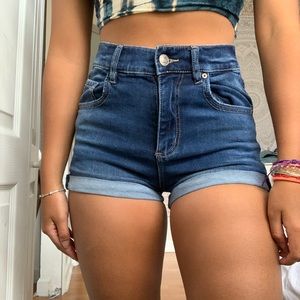 high waisted jean shorts